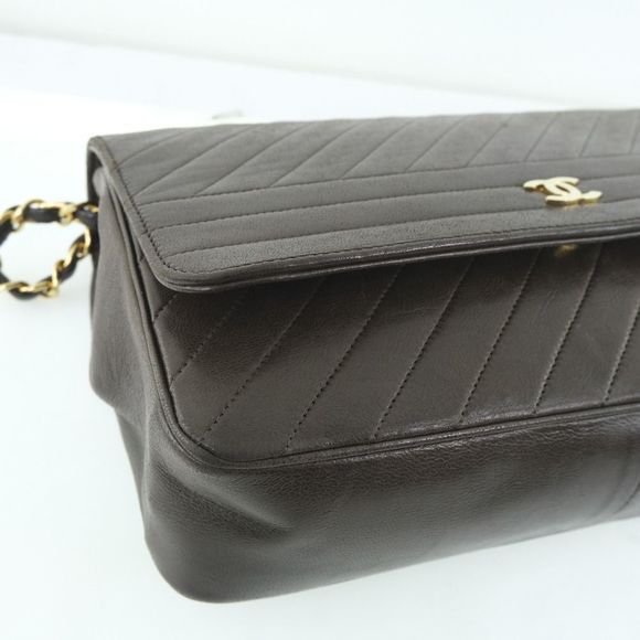 Chanel Chain Shoulder Lambskin Dark Brown Shoulder Bag - Picture 4 of 11